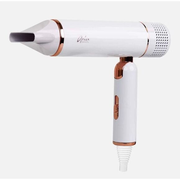 Aria Beauty Ultra Sleek Foldable Hair Dryer White Travel Size 1600W - Picture 5 of 6
